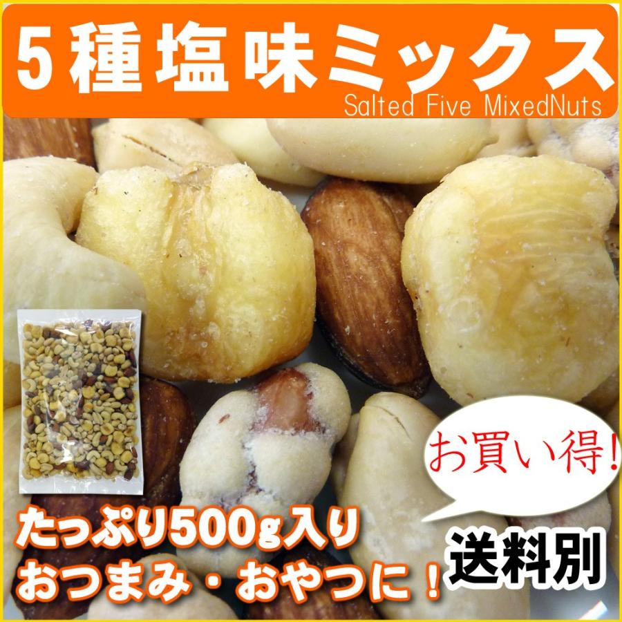 5種塩味ミックスナッツ500g ポイント消化