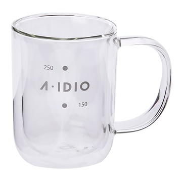 A-IDIO 阿迪優 雙層玻璃杯 310ml 耐熱400度 台灣製  透明色  1個
