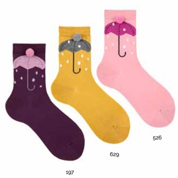 CND 雨傘毛球短襪-3色可選