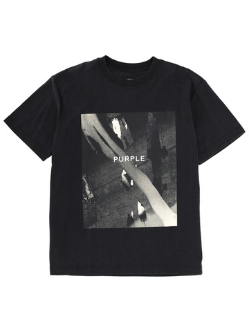 purple brand t-shirt with logo