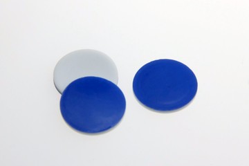 《實驗室耗材專賣》ALWSCI 螺蓋頂空瓶用墊片 17.5mm 藍PTFE膜/白silicone墊片 墊片厚度1.5mm 100pcs/pk 實驗儀器 金屬製品 鐵氟龍/矽膠墊片