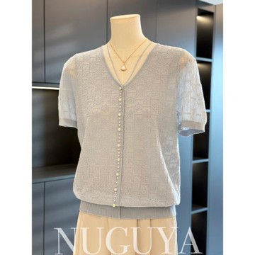 時髦洋氣媽媽裝針織衫女短袖2025夏裝新款上衣氣質百搭中老年T恤