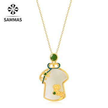 【SAMMAS】S925 旗開得勝 純銀項錬 天然玉 吊飾 項鏈 飾品 銀項錬 精品 結婚禮物 進口