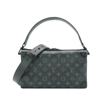 Louis Vuitton LV路易威登 Soul Trunk East West 帆布拉鍊斜背包(M11744-黑灰)