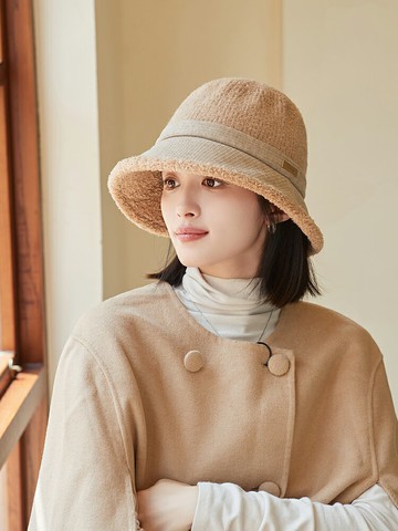 顯氣質帽子女士保暖秋冬季盆帽防寒漁夫帽加絨百搭時尚禮帽