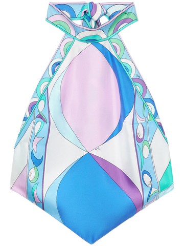 PUCCI - Pesci-print silk top - women - Silk - S - Blue