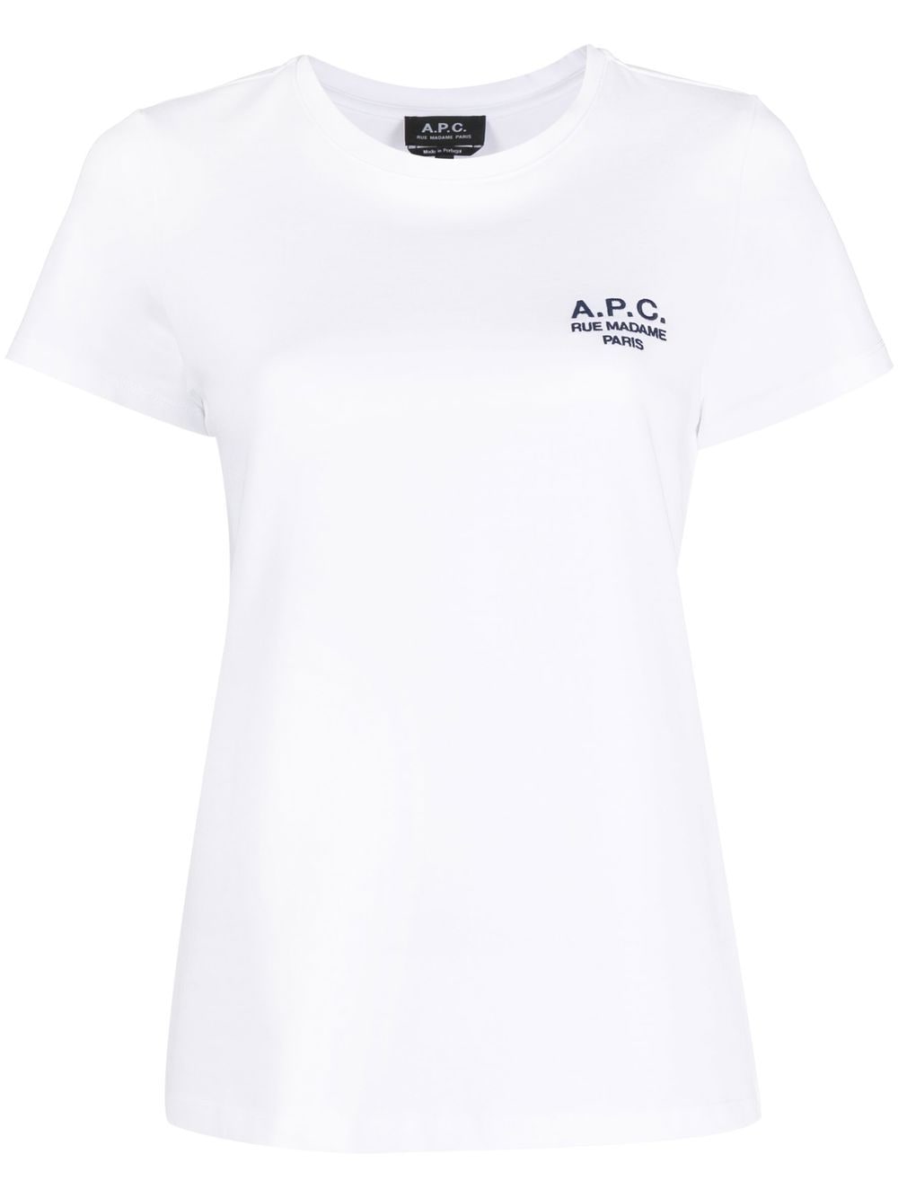 A.P.C. - embroidered-logo detail T-shirt - women - Cotton - L - White