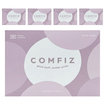 COMFIZ 康菲 成人立體醫療口罩 單片包裝 M  雪藍紫  20片  5盒