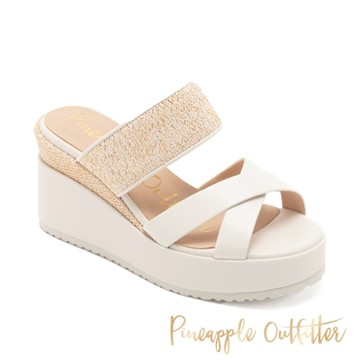 Pineapple Outfitter-渡假感超厚底交叉涼拖鞋 RODD-白色