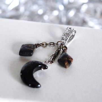 小巧克力吊墜上衣~銅黑曜石和瑪瑙~