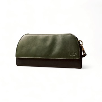 【CALTAN】真皮/長夾 | 午夜林真皮掀蓋撞色斜背長夾-075322