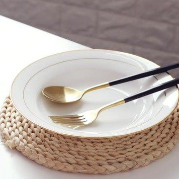 金邊家用深盤子菜盤子碟子陶瓷湯盤餐具簡約創意骨瓷菜盤餐盤深盤