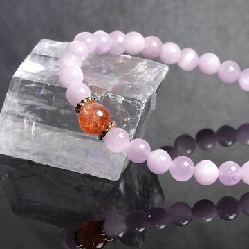 【旭日紫韻】貓眼紫鋰輝石×太陽石水晶手鍊 愛情人緣 守護心靈