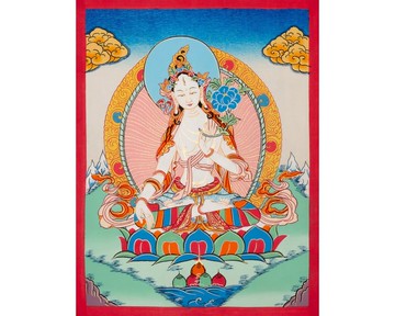 白度母唐卡——以24K金箔呈現的藏傳慈悲與長壽藝術 phẩm