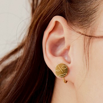 vacanza｜純鋼｜抽象面貌‧純鋼‧夾式耳環#耳夾 #新年飾品 #新年禮物