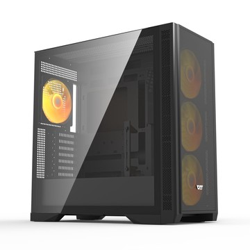 darkFlash DF4100 E-ATX電腦機殼-黑色(支援背插 /內建14公分ARGB*4 /TYPE-C)