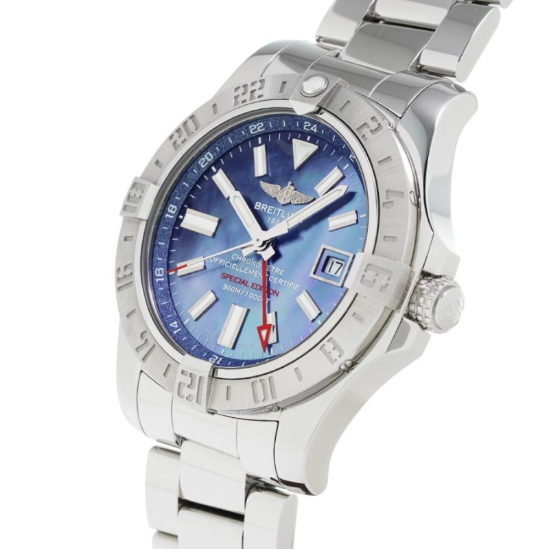 中古 ブライトリング BREITLING アベンジャー II GMT ブルー 