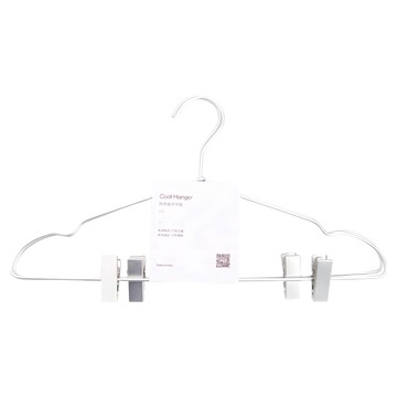 HOLA 和樂家居 肩帶型附夾鋁製衣架 41 x 0.4 x 23cm 2個  銀色  1組