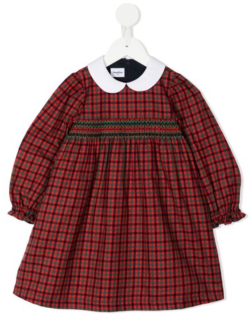 Familiar - check-print long-sleeve dress - kids - Cotton/TENCEL™ - 3 yrs - Red