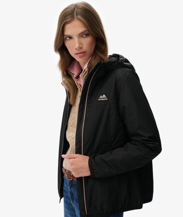 Superdry Women's Essential Tri Windbreaker Jacket Black Size: 8