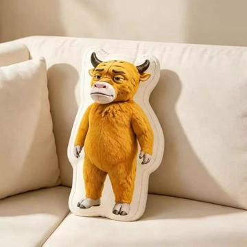 ✨元氣新品✨爆款牛來電影動物系列搞笑抽象異形創意卡通動物毛絨玩具靠墊抱枕BUJY