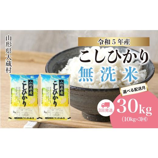 ふるさと納税 山形県 大蔵村 令和5年産 大蔵村 コシヒカリ  定期便 30kg （10kg×1か月間隔で3回お届け）