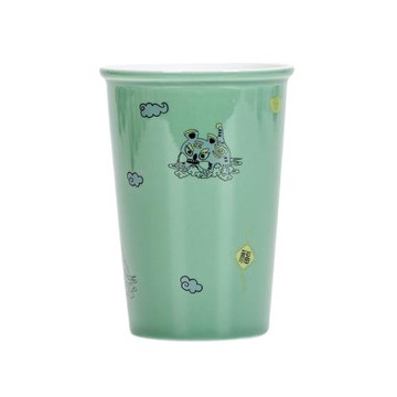 墨守情侶可樂陶瓷水杯家用啤酒小麥杯果汁杯創意肥宅快樂杯子大杯