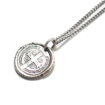 日本AMP JAPAN Stamped Cross Necklace蠟封925銀十字架項鍊