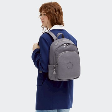 魅灰色上方拉鍊後背包-DELIA