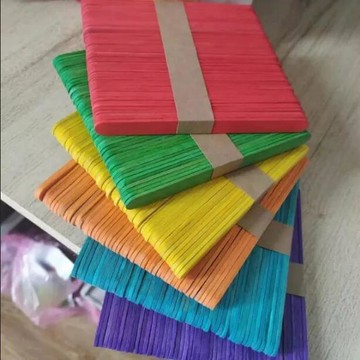 💥臺灣有貨🌈免運!💥雪糕棒冰棍棒棒冰木棒冰激凌棒DIY手工材料木條彩色木板建築模型優質