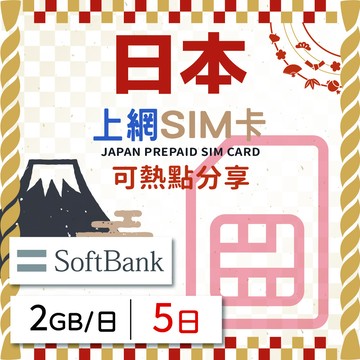 GLOBAL WiFi 日本上網SIM卡 5天方案 每日2GB降速吃到飽 日本網卡 4G高速上網SIM卡