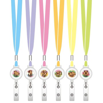 水豚寶(花季系)伸縮證件帶 (款式隨機出貨)