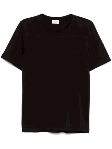 Saint Laurent Cassandre Embroidery Cotton T-Shirt Clothing