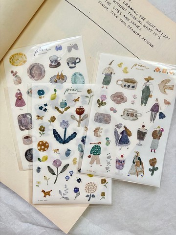 陶器、小文青、馬兒 / 和紙割型貼紙 (3款)