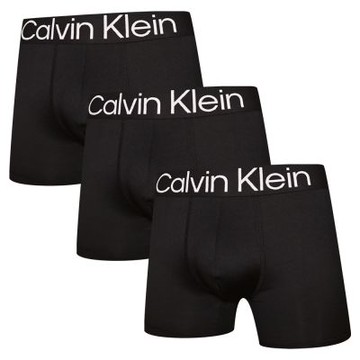 Calvin Klein Bold 男內褲 超細纖維中長版合身四角褲/CK內褲-黑色 三入組