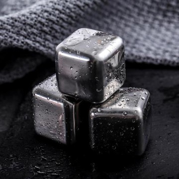 304不銹鋼冰塊冰酒石速凍冰粒威士忌金屬鐵塊冰抖音冰鎮神器冰夾