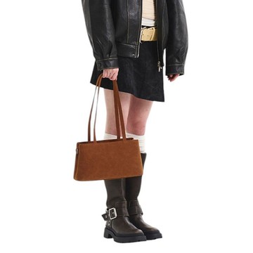 韓國製 MUR ROBE手袋/單肩包/手提袋 (Suede Brown)