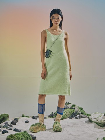 Hairy Knit Sleeveless Dress