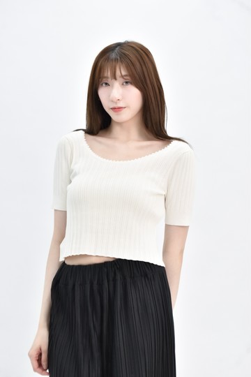 (S) coco deal 白色羅紋短袖上衣