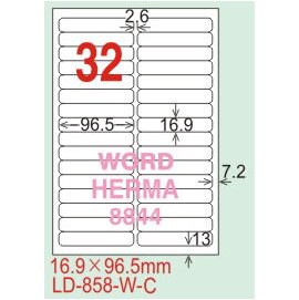 【龍德】LD-858(圓角-白色) 雷射、噴墨、影印三用電腦標籤 16.9x96.5mm 20大張/包【APP滿額下單10%點數(單一帳號最高5000點)】1/31止