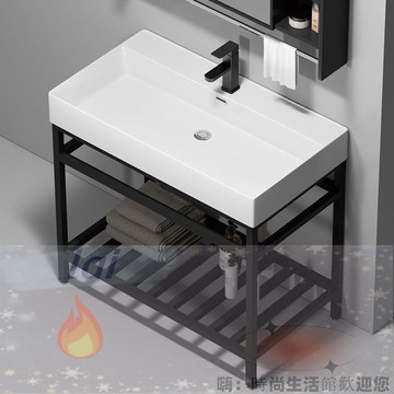 免運 破損包賠 可開發票 小戶型衛生間簡約陶瓷一體洗臉盆立柱式洗手盆陽臺落地洗漱臺面盆