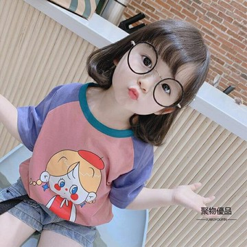 女童短袖T恤女寶寶純棉小童上衣兒童裝夏裝【聚物優品】