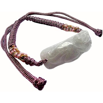 【小樂珠寶】冰紫羅蘭咬錢納財貔貅 天然A貨翡翠玉石手鍊手珠AA14