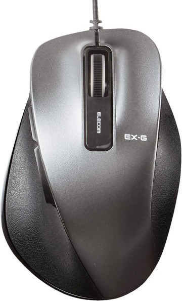 ELECOM M-XGM10UBBK(WH)/EC EX-G 有線滑鼠 M尺寸 BlueLED 5鍵 USB-A