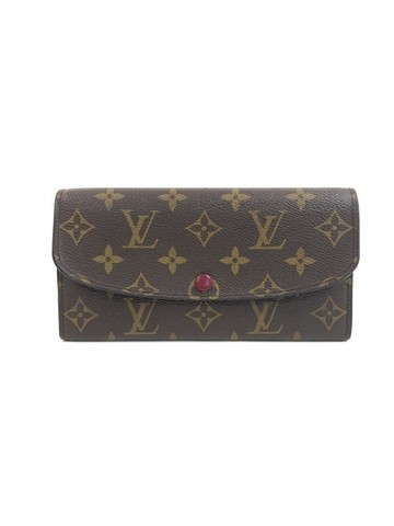 louis vuitton 棕色 Emilie Wallet 老花帆布塗層長夾 錢包