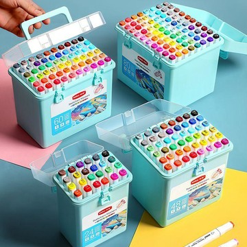 馬克筆24色小學生水彩筆48色美術用品畫畫筆幼兒安全無毒雙頭正版 水彩筆 畫筆 丙烯馬克筆 筆芯馬克筆 馬克筆丙烯