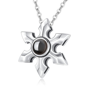 純銀項鍊．投影．一百種語言我愛你