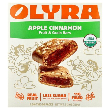 Olyra, 軟烤小零食，蘋果肉桂味，4 個便攜裝，5.3 盎司（150 克）