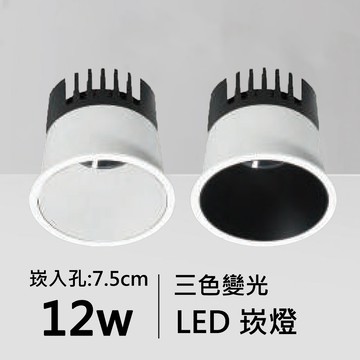 【崁入孔7.5公分】12W COB防眩崁燈｜F87-18-83321、83322