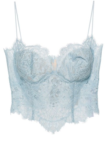 Ermanno Scervino - Chantilly-lace corset top - women - Polyamide - 42 - Blue